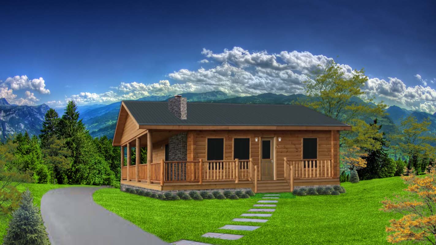 Log Home Exterior - Glacierbay