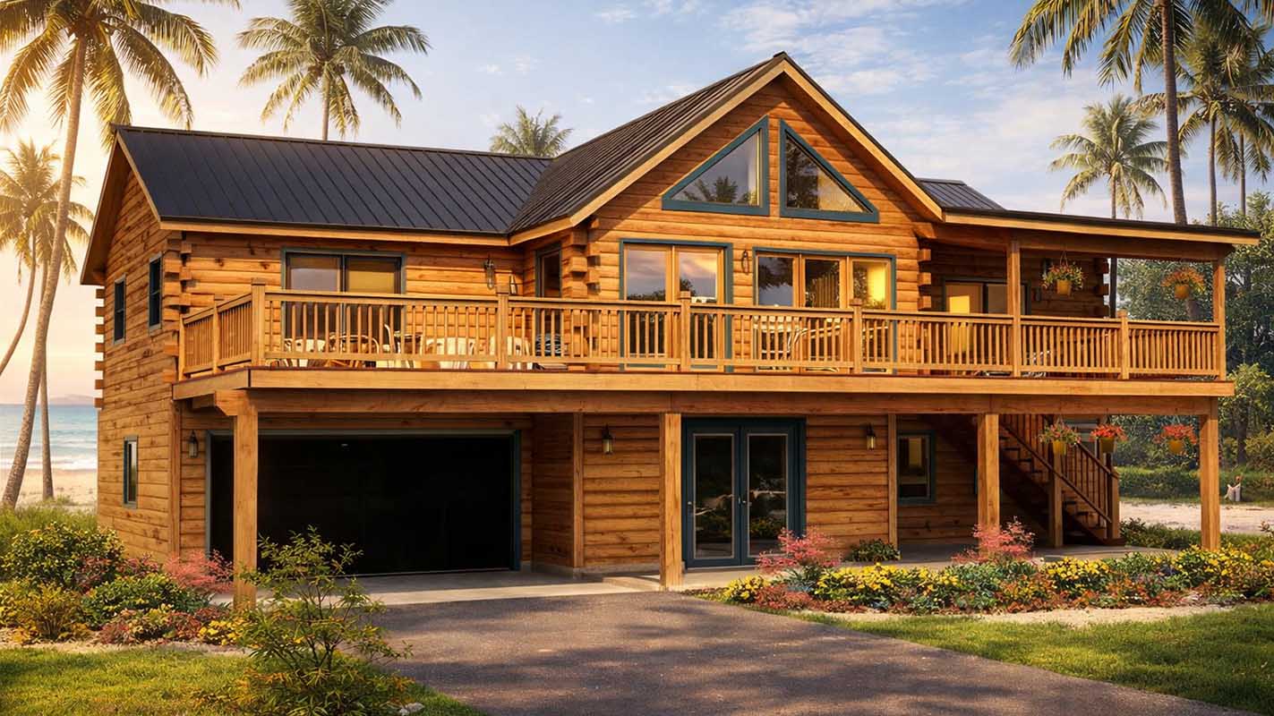 Log Home Exterior Layout - Greenfield