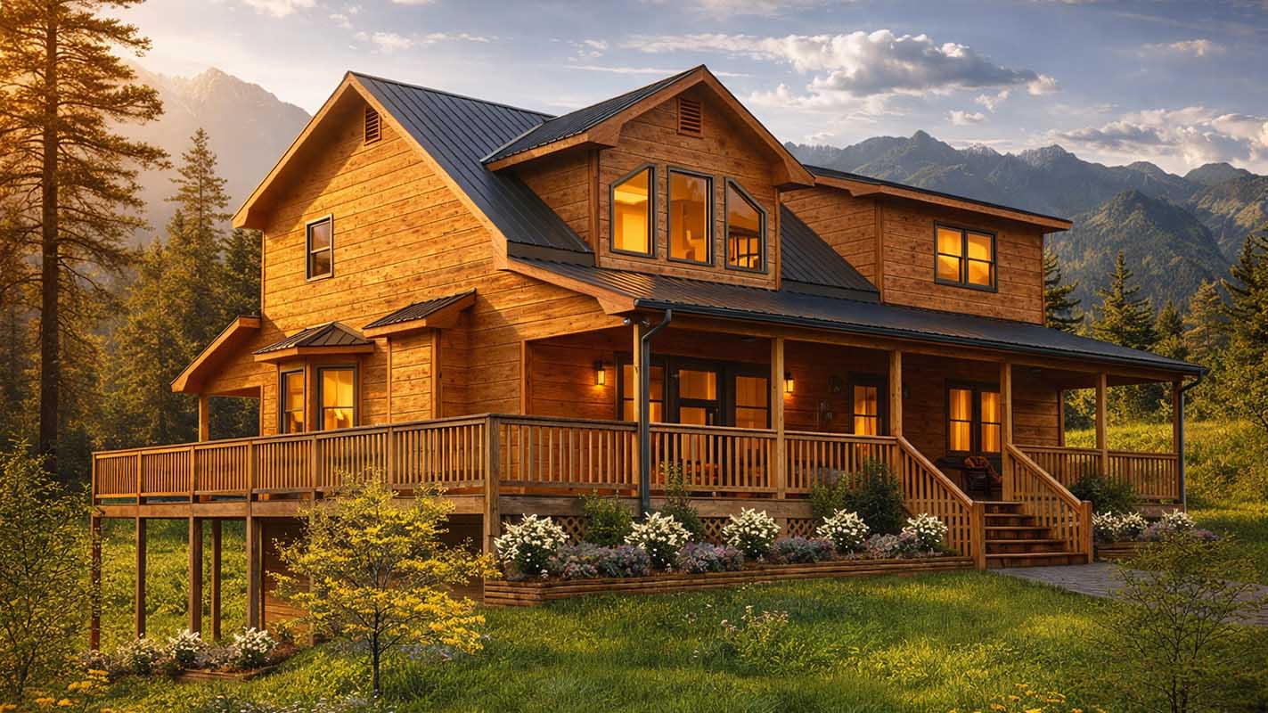 Log Home Exterior Layout - Lexington